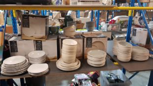 (R15E) Household. 1 X 16 Piece Stoneware Essentials White Dinner Set, 1 X 6 Piece Stoneware White S