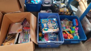 (R1F) Toys / Stationary. Contents Of 3 Containers. Mixed Lot To Include Pirate Set, Gone Fishin, W