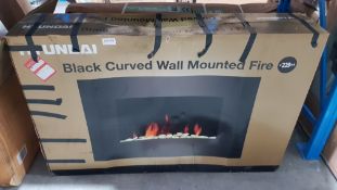 (R2F) 1 X Hyundai Back Curved Wall Mounted Fire (H56 x W88.5 x D15.3cm)