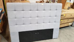 1 X Grey Fabric Bed Headboard(L142xH108xD9cm)