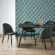 (R7D) 2 X Illona Dining Table (Box 1 Of 2 – Contains Table Top Panel) ). Ash Veneer Table Top. Blac