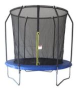 1 X 8ft Trampoline With Safety Enclosure. Galvanised Steel Frame With PVC Safety Padding. UV Resist