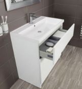 (R10K) 1 X Vermont Floor Standing Unit (800x450mm) Gloss White (Bathstore)