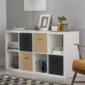 (R7J) 1 X Living Elements Clever Cube 2x4 Cube Storage Unit Oak Finish. (H1460 x W760 x D390mm)