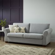 (R7O) 1 X Hayley Sofa Moleskin Brushed Wool. 3 Seater Sofa, Wooden Frame With Solid Beechwood Legs.