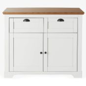 1 X Diva Compact Sideboard Ivory. Ivory Finish With Oak Effect Top. Two Drawers And Two Compartment