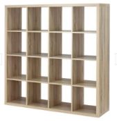 1 X Living Elements Clever Cube 4x4 Cube Storage Unit Oak Finish. (H1460 x W760 x D390mm) Box 1 Of