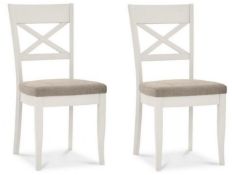 (R6O) 2 X Back Chair Soft Grey Pebble Grey Fabric (6290-09X-PG) RRP £162
