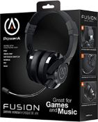 (R9C) Gaming. 5 X Power A Fusion Wired Headset (4 X Black & 1 X Sapphire Blue)