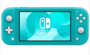 (R13B) 1 X Nintendo Switch Lite Turquoise With 2 X Official Nintendo Switch Power Cable & Plug. Fac