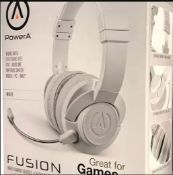(R9C) Gaming. 5 X Power A Fusion Wired Headset (3 X White & 2 X Sapphire Blue)