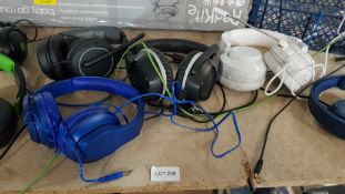 (R9D) Gaming / Audio. 10 X Mixed Headsets To Include Power A, Blackweb, Turtle Beach & Onn