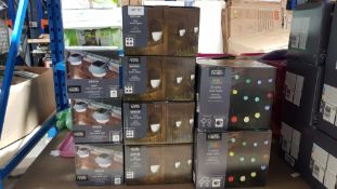(R10D) Lighting. 9 Items. 4 X White LED Solar Lights 4 Pack, 2 X 25 Globe Multi Coloured Solar Ligh