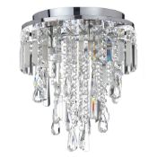 (R6D) Lighting. 1 X Marquis By Waterford Bresna 3 Light Medium Flush Chrome Finish (May Contain Un