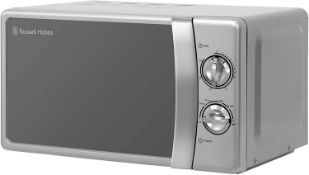 (R6A) Kitchen. 1 X Russell Hobbs Compact Silver Manual Microwave 17L