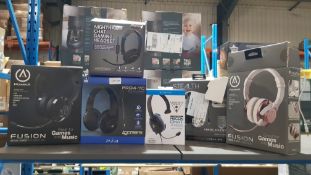 (R9D) Gaming. 6 Items. 2 X Power A Fusion Gaming Headset, 1 X Venom Nighthawk Chat Gaming Headset,