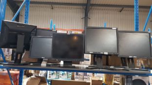 (R5E) Computing. 10 Items. 9 X Dell Monitor & 1 X IBM Monitor (No Cables)