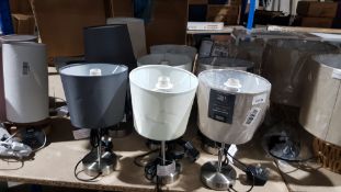 (R6H) Lighting. 9 X Mixed Colour Shade Chrome Touch Activated Stick Lamp (Appear New)