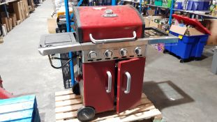 (R9E) Garden. 1 X Outback Saturn Red 4 Burner BBQ (Missing Components)