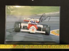 Alain Prost signed photo, unverified