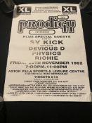 The prodigy Experience Gig Poster 1992