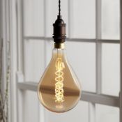 (Pc153) E27 5W 300Lm Balloon Warm White Led Filament Light Bulb The Amber Finish Creates A Vi...
