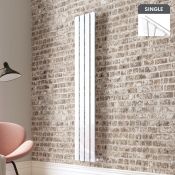 New (A183) 1600x445mm White Single Flat Panel Vertical Radiator. RRP £389.99. High Quality Glo...