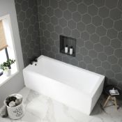 New (A96) 1700x750mm Single Ended Square Bath. Panel Not Included.