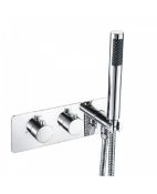 New (Z132) 2 Dial 2 Way Thermostatic Round Concealed Valve Diverter & Shower Handset RRP £479....