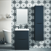 New (A28) Bella 600mm Vanity Unit And Basin Floor Standing Matt Grey. RRP £790.00. Comes Compl...