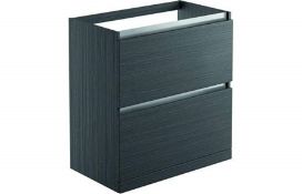 New (W149) Carino Graphitewood 800mm 2 Drawer Floor Standing Vanity Unit RRP £398 Basin Not I...
