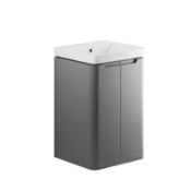 New (Y154) Lambra 800mm Floor Standing 2 Door Floor Standing Vanity Unit - Matt Grey. RRP £425...