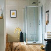 New (U120) S6 Bifold Semi-Frameless Door 900mm.. Rrp £449.99. 6mm Toughened Safety Glass 1850...
