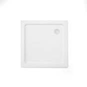 New (A59) 800x800mm Square Ultra Slim Stone Shower Tray.RRP £229.99.Low Profile Ultra Slim Des...