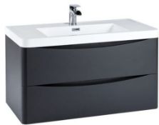 NEW (C144) Bella 900mm Wall Hung Vanity Unit. RRP £810.00. Bella 900mm Vanity Unit Wall Hung ...