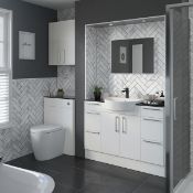 New (U238) Alba 600mm Vanity Unit White Gloss. Rrp £109.99. Basin Not Included.