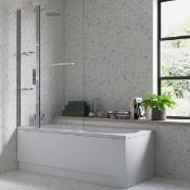 New (A162) 1500mm 2 Panel Folding Screen Straight With Rail And Shelves.