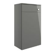 New (E104) Volta 500mm Floor Standing Wc Unit - Grey Gloss. & Front Fascias Clip Off & Strong ...