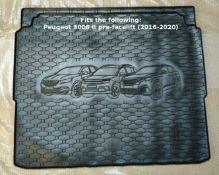 Rigum Premium Tailored Rubber Boot Mat Liner - Peugeot 3008 Vauxhall Grandland X Citroen C5 17-20