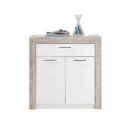 Brand New Flatpack Midas Wooden Shoe Storage Cabinet in Sand Oak & White RRP £175