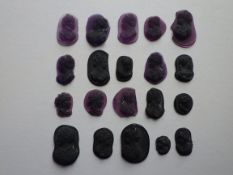 20 c19th French Pate De Verre Amethyst Glass Cameos