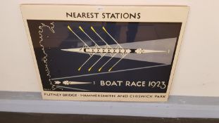 4 X Nearest Stations Boat Race 1923 Print (800 X 600mm)