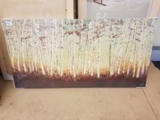 Autumn Woodland Print On Canvas 1000 X 500mm