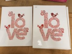 2 X 'Love' Bird / Flower Prints 500 X 400mm