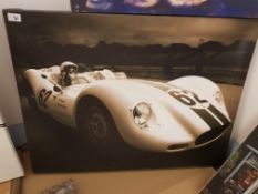 William 'Archie' Scott Brown Racing Driver (In A 'Lister?) Print On Canvas. 800 X 600mm