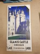 Glamis Castle Kirriemuir LMS LNER Print On Wood 400 X 760mm