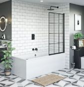 8mm Black Framed Bath Shower Screen RRP £225 (RDY24B8)