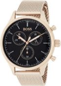 Hugo Boss 1513548 Men's Companion Rose Gold Mesh Band Quartz Chronograph Watch