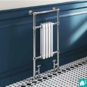 New 952x479mm Traditional White Slim Towel Rail Radiator - Cambridge. Rt31.RRP £169.99.Low