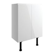 New (G101) Valesso 600mm 2 Door Full Depth Base Unit - White Gloss. RRP £315.00. / Soft Close...